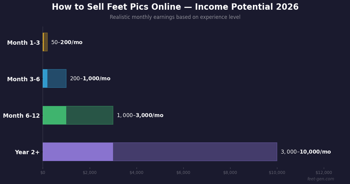 How to sell feet pics online income potential chart 2026